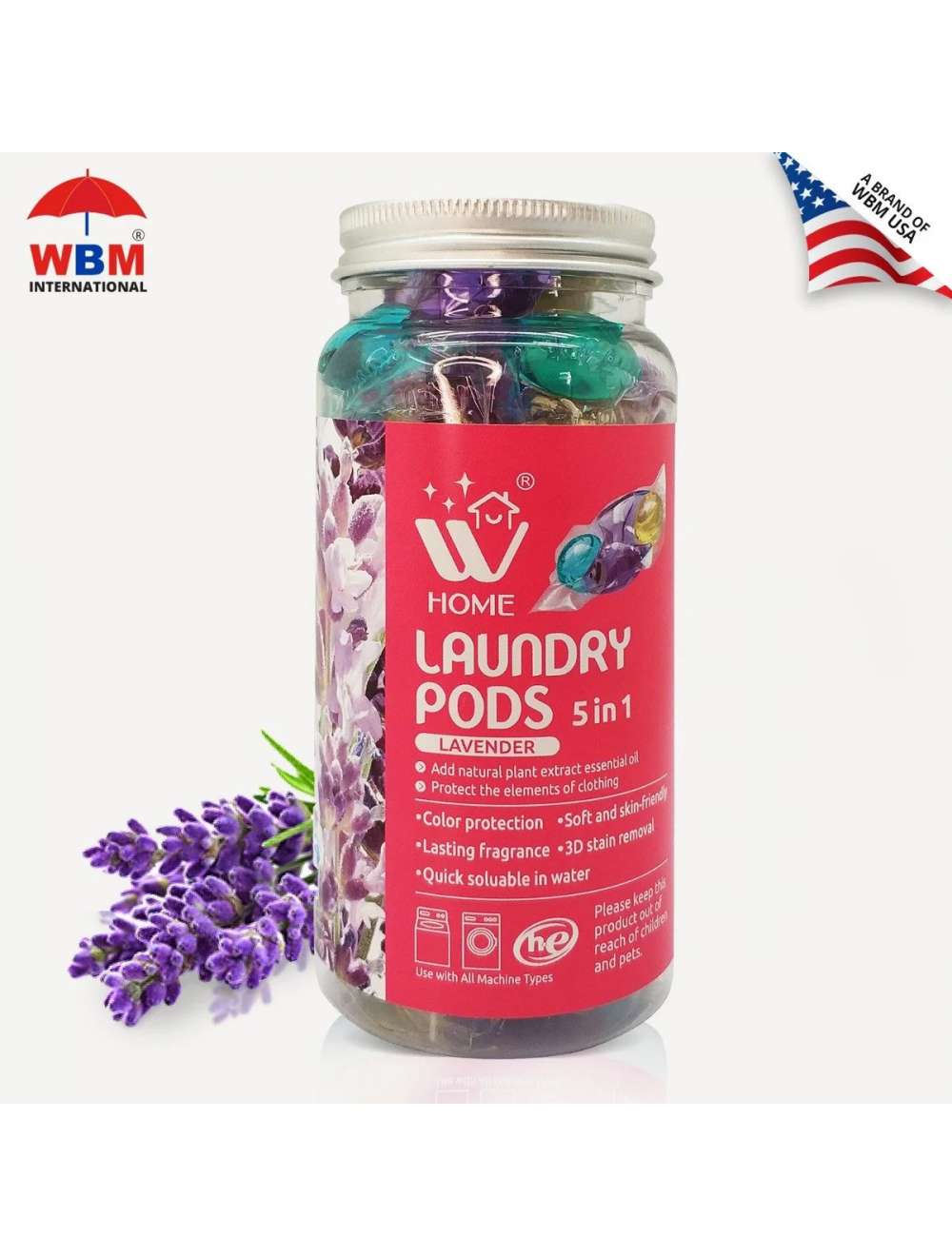 WBM Home Laundry Pods, Lavender Scent – 12 Count